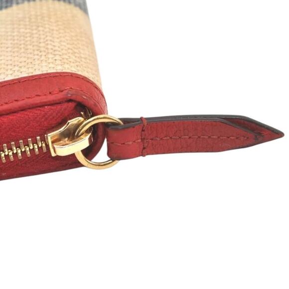 GUCCI Logo Print Long Wallet Purse Canvas Leather Red - Picture 14 of 16